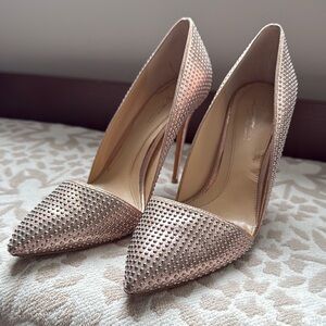 Gold Crystal Embellished High Heels
